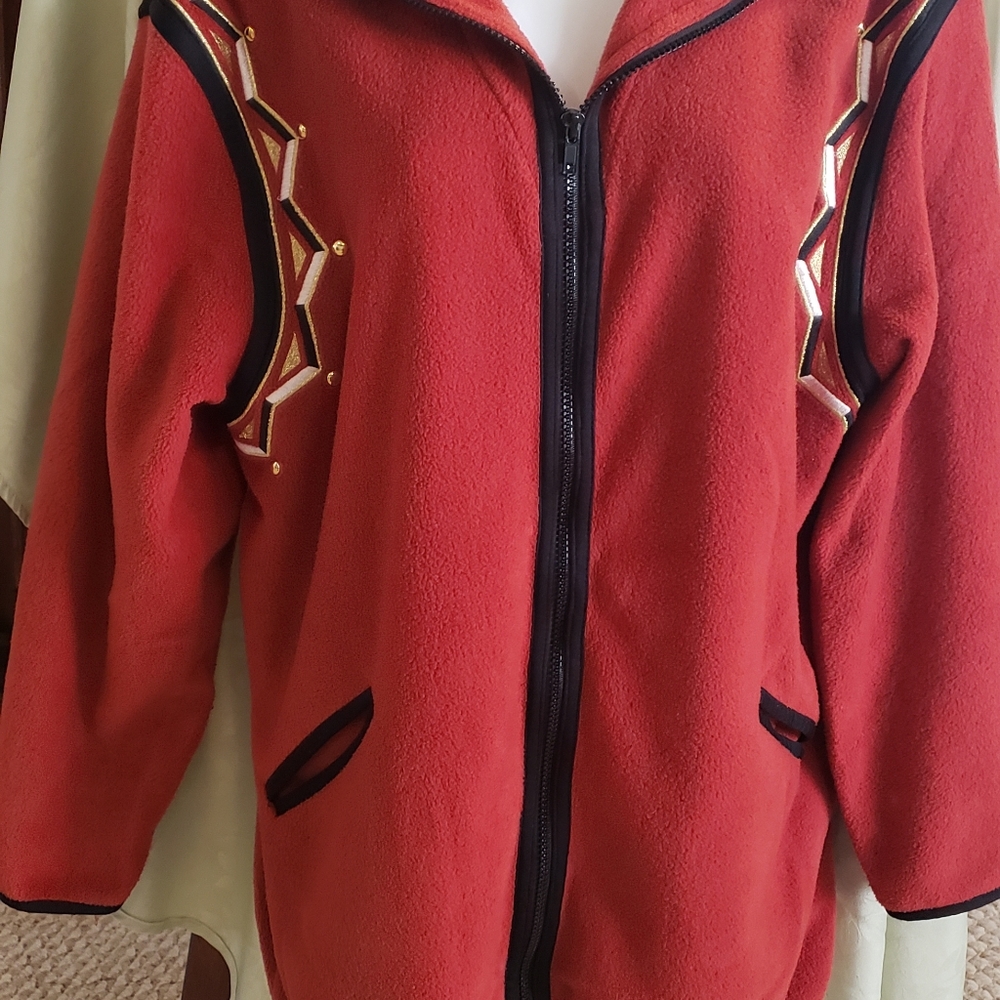 Bob Mackie wearable art zip up coat